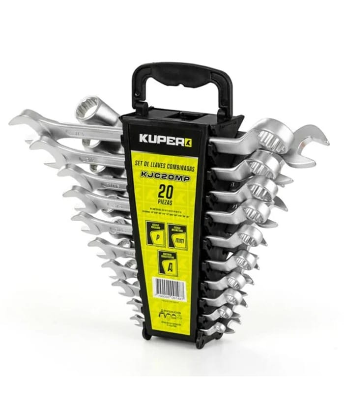 Juego Set Kit Llaves Combinadas Pulgadas Milimétricas x 20pzs Kuper KJC20MP