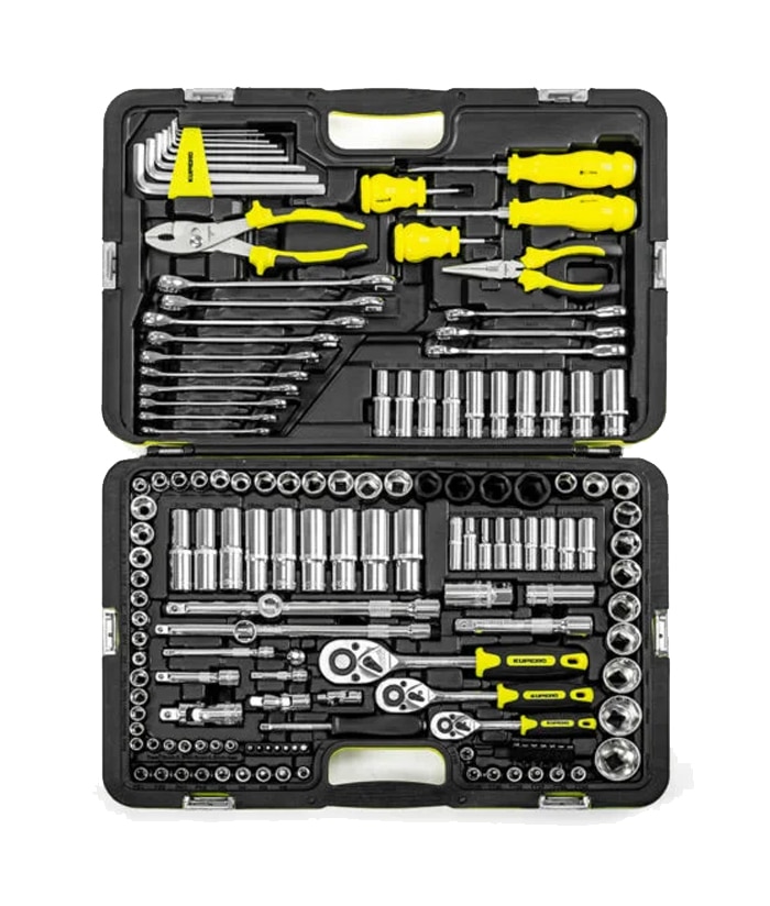 Juego Set Kit Maletín Caja con Tubos Bocallaves Herramientas x 150 Piezas Racing Kuper KUP150 - Imagen 2