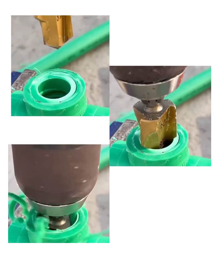 Juego Set Kit 3 Mechas Escalonadas Broca Fresa Titanio Para Caños de PVC Para Recuperar y Arreglar Piezas de Termofusión Plomero Plomería Ruhlmann RU56510 - Imagen 2