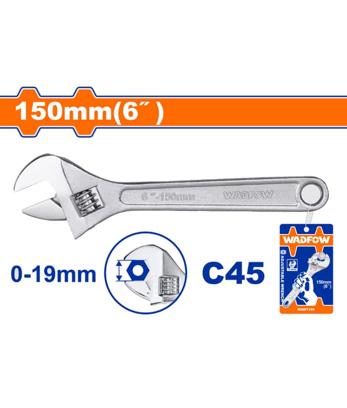 Llave Ajustable Francesa 6" 150mm Wadfow WAW1106