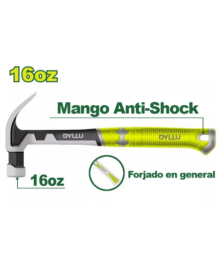 Martillo Carpintero Forjado 450grs Dyllu DTHM8316
