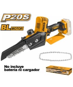 Mini Motosierra Electrosierra a Batería Inalámbrica 6" 20V Motor Brushless Ingco Naranja/Amarillo CGSLI2068