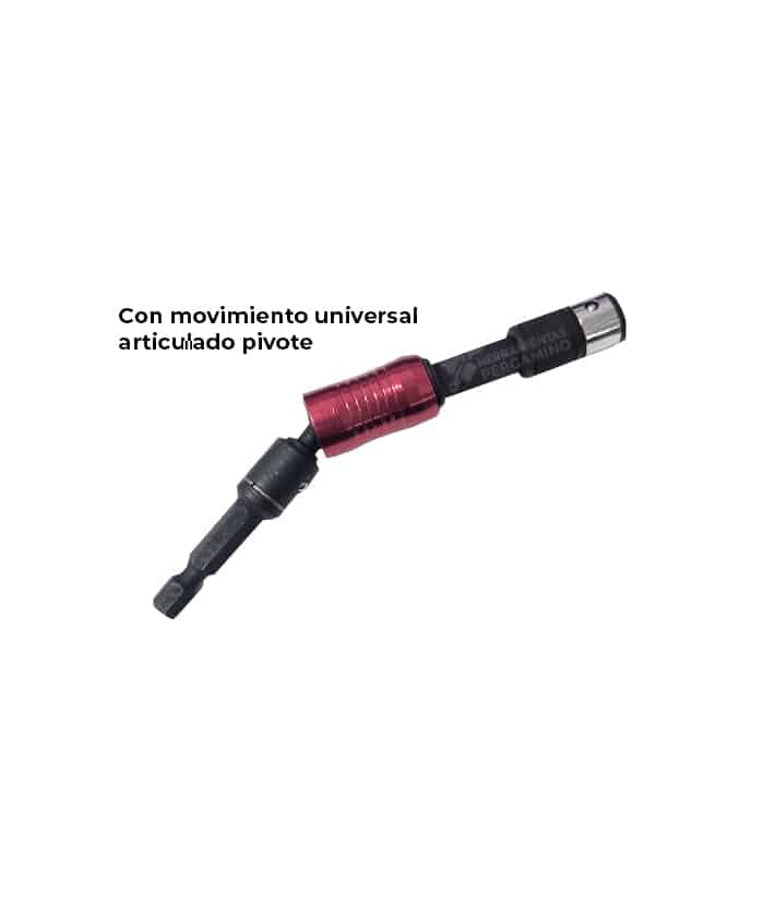 Porta Puntas 2 en 1 Sujetador Adaptador Magnético Pivote Articulado Extensión Para Taladro Atornillador 90mm Encastre 1/4 Bit Ruhlmann 6959 - Imagen 2