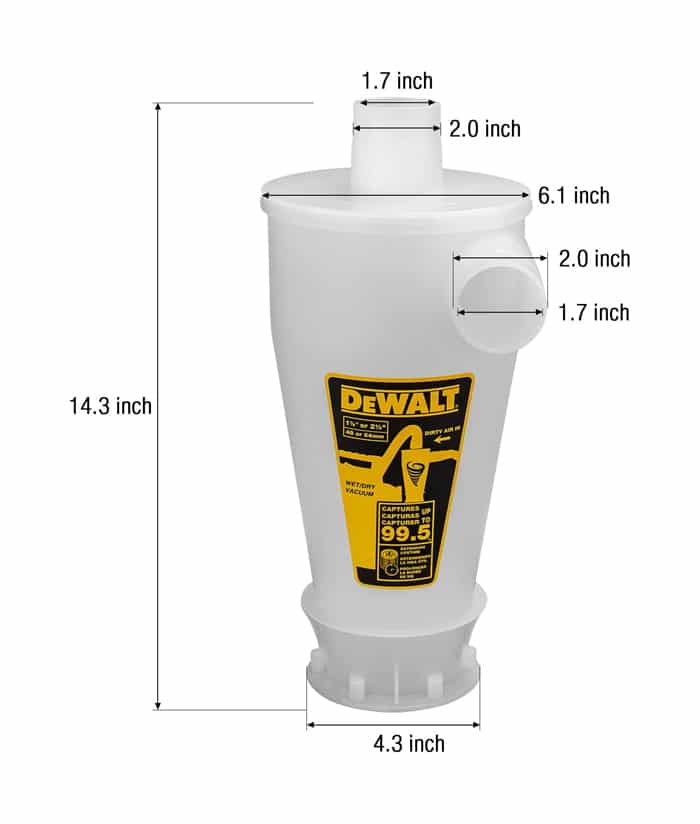 Prefiltro Colector/Separador de Polvo Partículas 23lts Dewalt DXVCS002 - Imagen 4