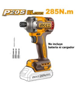 Atornillador de Impacto Inalámbrica a Batería 285Nm Brushless 20V Ingco Naranja/Amarillo CIRLI20281