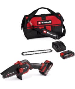 Mini Motosierra Electrosierra Podadora a Batería Inalámbrica Compacta 6″ 18V + Batería 2.5ah Amper + Cargador + Bolso Einhell GE-PS 18/15 Li Bag Kit
