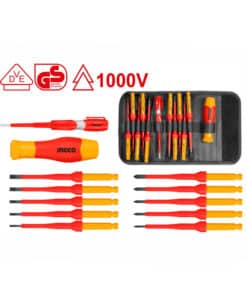 Juego Set Kit Destornilladores Aislados Dieléctricos 1000V x 12pzs Ingco HKISD1201