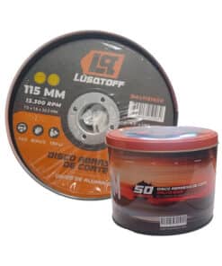 Disco de Corte Abrasivo Para Metal 115 x 1.6mm Lata x 50 UNID. Racing Team Lusqtoff DAL1151650