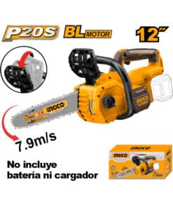 Motosierra Electrosierra a Batería Inalámbrica 12" 20V Motor Brushless Ingco Naranja/Amarillo CGSLI20128