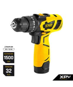 Taladro Atornillador Percutor a Batería Inalámbrico 10mm 32Nm 12V + Batería 1.5Ah Amper + Cargador Konan K1012VT