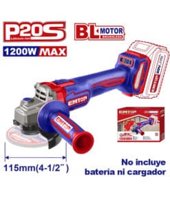 Amoladora Angular a Batería Inalámbrica 115mm 20V Brushless Motor Brushless Emtop ELAG221153