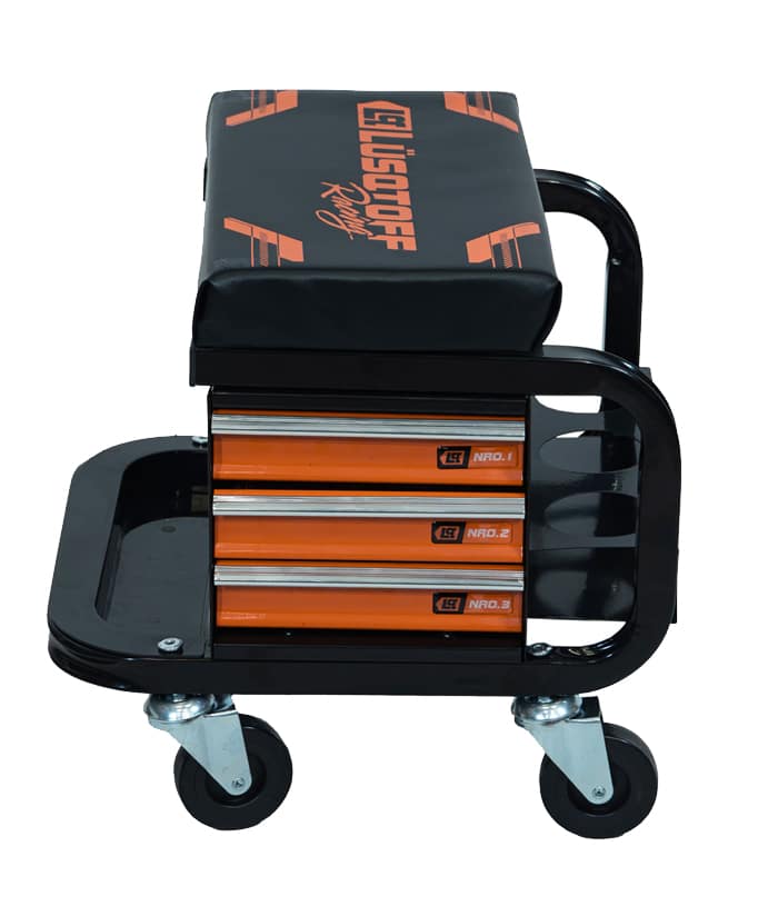 Banco Mecánica Porta Herramientas 3 Cajones Con Ruedas Racing Para Taller Mecánico Lusqtoff Naranja/Negro BHL3-9 - Imagen 4
