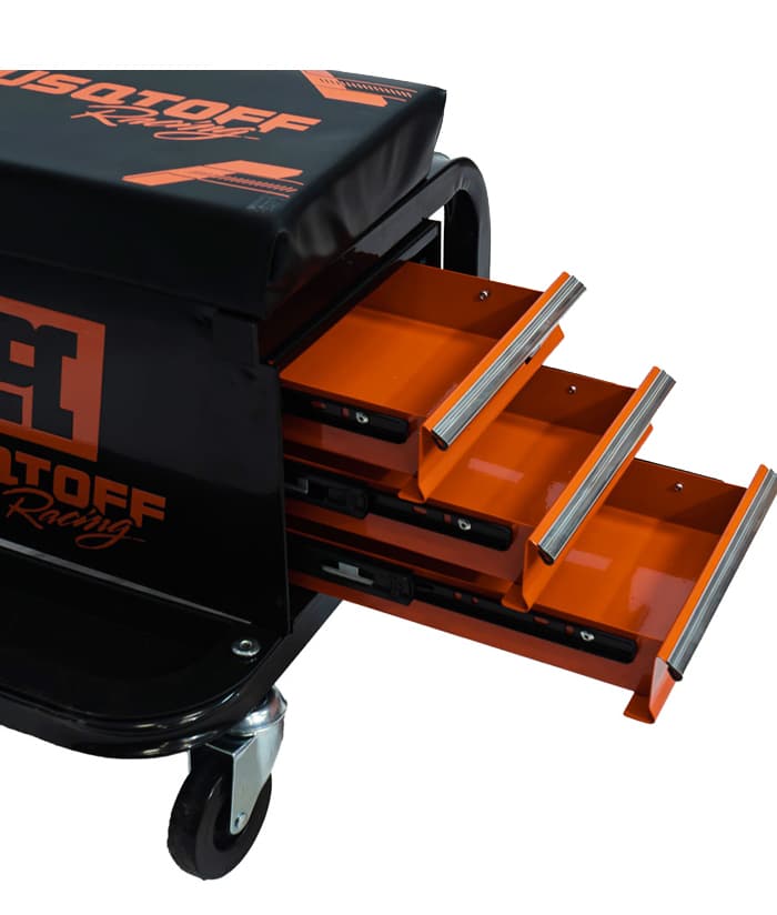 Banco Mecánica Porta Herramientas 3 Cajones Con Ruedas Racing Para Taller Mecánico Lusqtoff Naranja/Negro BHL3-9 - Imagen 5