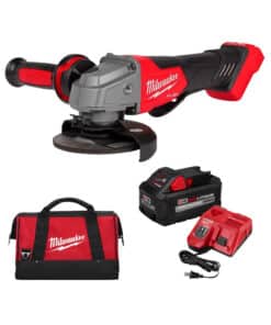 Combo Amoladora Angular a Batería 1/2" M18 18V Fuel + Bolso + Kit Batería 8Ah Amper + Cargador Rápido Milwaukee Rojo/Negro 2880-159P