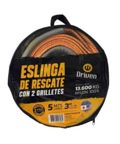 Eslinga Rescate 3" x 5mts Con Grilletes Naranja Driven ER76500/NK