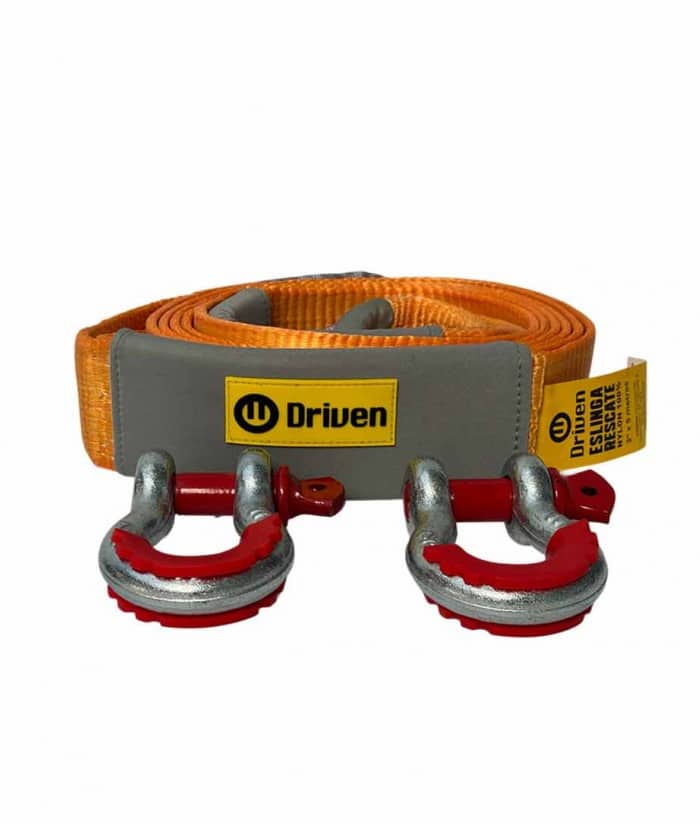 Eslinga Rescate 3" x 5mts Con Grilletes Naranja Driven ER76500/NK - Imagen 3