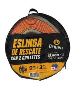Eslinga Rescate 3" x 9mts Con Grilletes Naranja Driven ER76900/NK