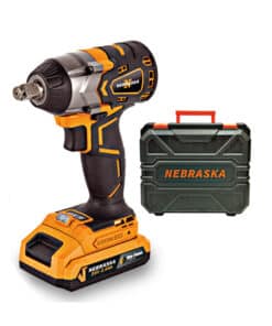 Llave de Impacto a Batería 1/2" 20V 400Nm Motor Brushless + Batería + Cargador + Maletín Nebraska NOPLI20
