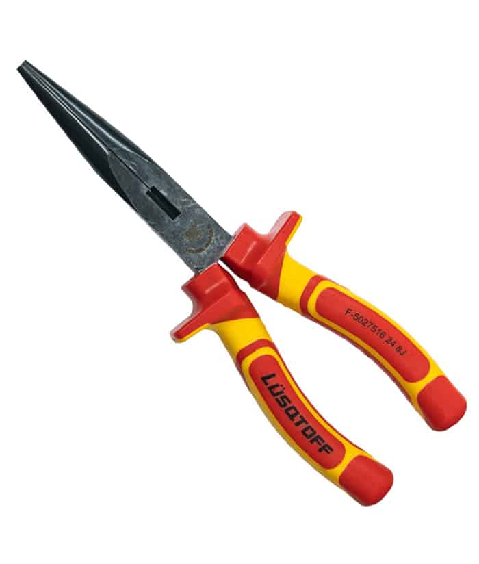 Pinza Punta Media Caña 8″ 200mm Dieléctrica Aislada 1000V Pro Lusqtoff L4250