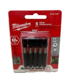 Alternative view of Punta Electricista Electricidad ECX N°1 Atornillador Tornillo Parker 50mm x 5 Unidades Milwaukee Rojo/Negro 48-32-4491