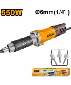 Amoladora Recta Eléctrica 550W 6mm Ingco Naranja/Amarillo PDG5501