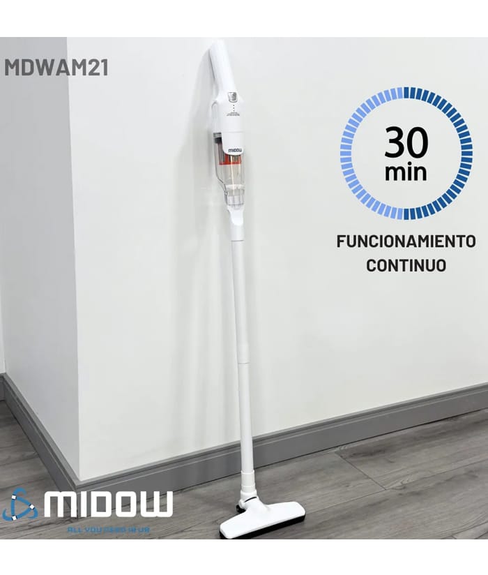 Aspiradora de Pie Vértical 2 en 1 a Batería Inalámbrica 11.1V 100W Midow MDWAM21 - Imagen 3