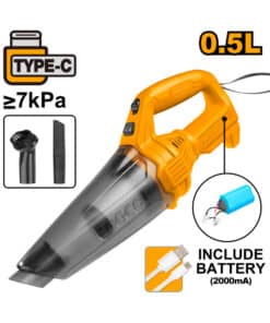 Aspiradora a Batería Inalámbrica Con Cable USB 7kPa 20V 0.5lts Ingco Naranja/Amarillo CVLI2026