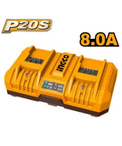 Cargador Rápido Doble de Batería Dual 8.0Ah 20V Ingco FCLI2082-4