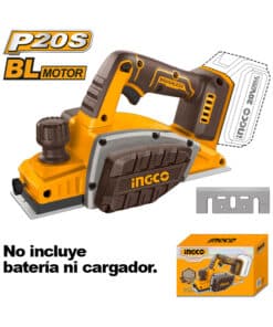 Cepilladora Garlopa a Batería Inalámbrico 20V 82mm Brushless Motor Ingco Naranja/Amarillo CRLI20401