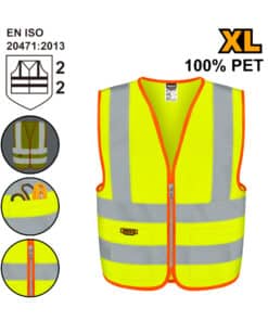 Chaleco Reflectivo Fluorescente Amarillo Talle XL Ingco RV83XL