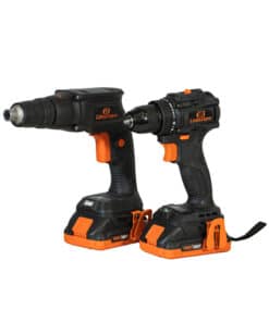 Combo Taladro Atornillador a Batería Inalámbrico + Atornillador Durlock Construcción en Seco Inalámbrico a Batería Lusqtoff Naranja/Negro KTAL2-9BK