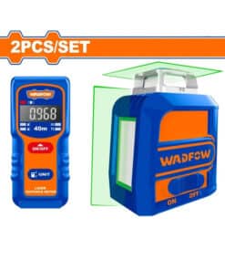 Combo Juego Set Kit Nivel Láser 5 Líneas 360° + Medidor de Distancia Wadfow WLDK3901