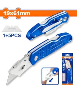 Cutter Multiuso Plegable Tipo Navaja Cuchillo 19 x 61mm + 5 Hojas de Repuesto Wadfow WSK9419