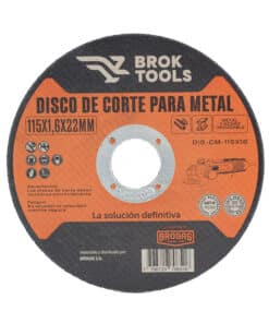 Disco de Corte Abrasivo Para Metal 115 x 1.6mm Broktools DIS-CBM-115X16