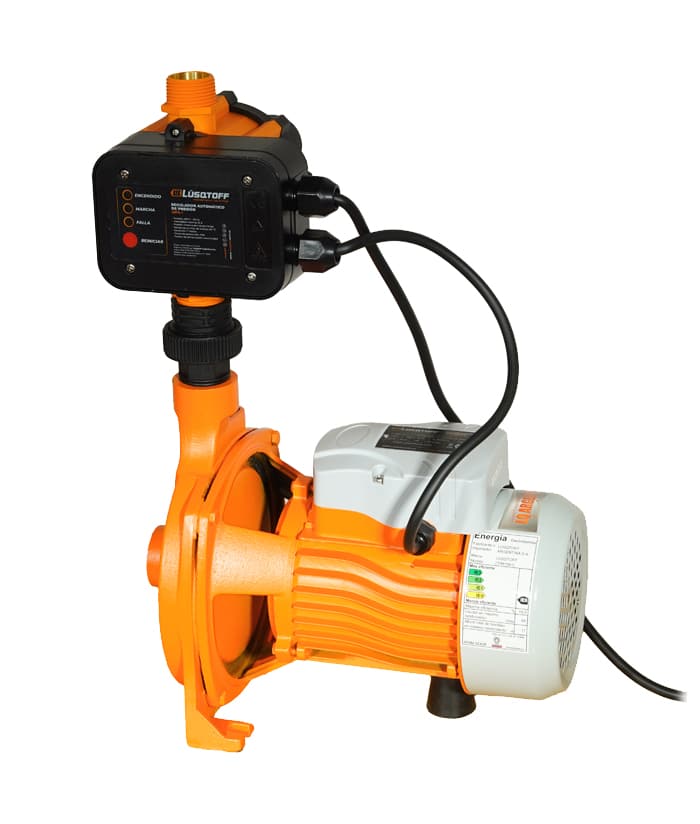 Electrobomba Bomba Centrífuga Con Regulador de Presión 200V 750W Lusqtoff Naranja CPM158-C