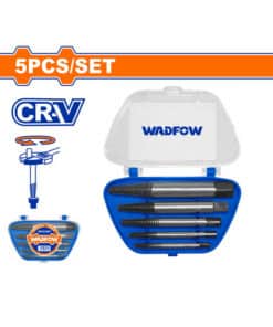 Juego Set Kit Macho Extractor Rosca Izquierda Tornillos Cortados Rotos 5 Piezas 3 a 18mm Wadfow WCQ13B01