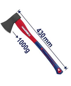 Hacha Cabo de Fibra 1000grs Emtop Rojo/Azul EHAMAX1000