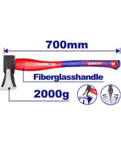 Hacha de Partir Cabo de Fibra 2000grs Emtop Rojo/Azul EHAMAF0102