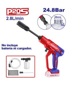 Hidrolavadora a Batería Inalámbrica 20V 24,8bar Emtop Azul/Rojo ELPW2036