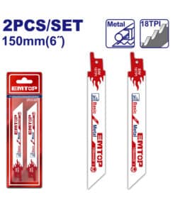 Hoja de Sierra Sable 150mm 18T Para Metal Emtop ERSB922EF
