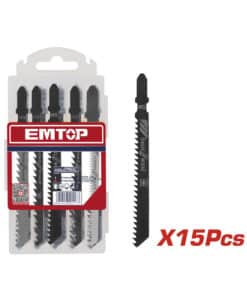 Juego Set Kit Hojas de Sierra Para Caladora 8Tpi T111C x 15pzs Emtop Rojo/Azul EJSBT5111C