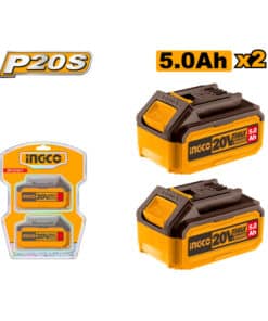 Juego Set Kit Industrial 2 Baterías 5.0Ah 20V Ingco COSLI240464