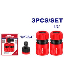 Juego Set Kit Acople Rápido Para Riego 1/2" Emtop Rojo/Azul EQCS11231