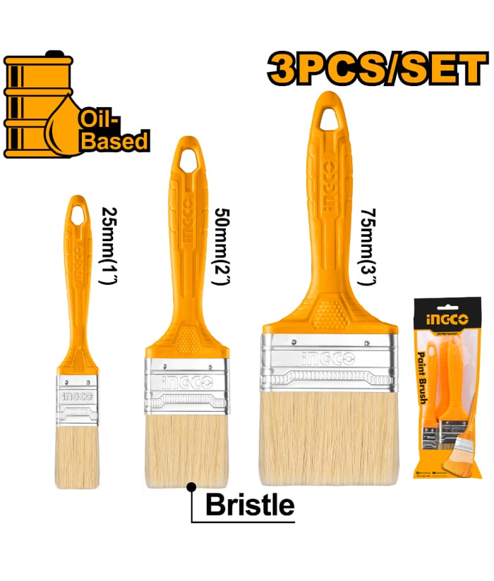 Juego Set Kit Pinceles de Pintura x 3pzs Ingco CHPTB7860301