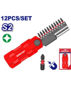 Juego Set Kit Puntas de Impacto PH2 25mm x 12pzs Emtop Rojo/Azul EMSV3K02