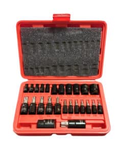 Juego Set Kit de Caja Puntas Torx Macho Torx Hembra x 25pzs Enc. 1/4" Guiller MD-443