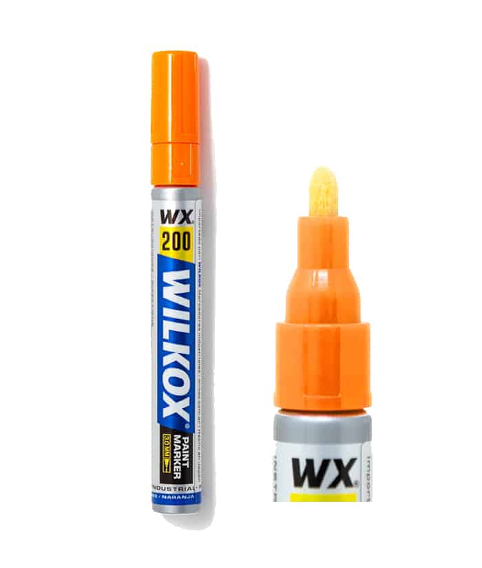 Marcador Industrial Naranja Punta 3mm WX200 Wilkox