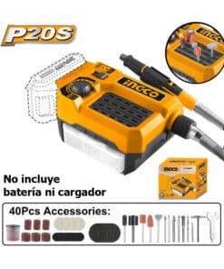 Minitorno a Batería Inalámbrico 20V 3.2mm Ingco Naranja/Amarillo CMGLI2001