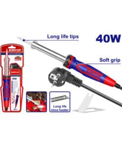 Soldador de Estaño 220V 40W Tipo Lápiz Emtop Rojo/Azul EESL4010