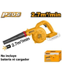 Sopladora a Batería Inalámbrica 20V 1800rpm Ingco Naranja/Amarillo CABLI20028
